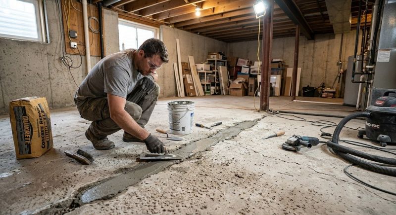 Cracked Basement Floor Repair in West Columbia, SC